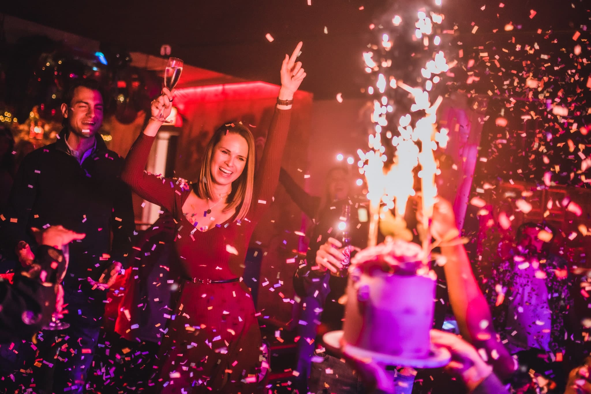 Confetti and Sparklers at Barrio Bars