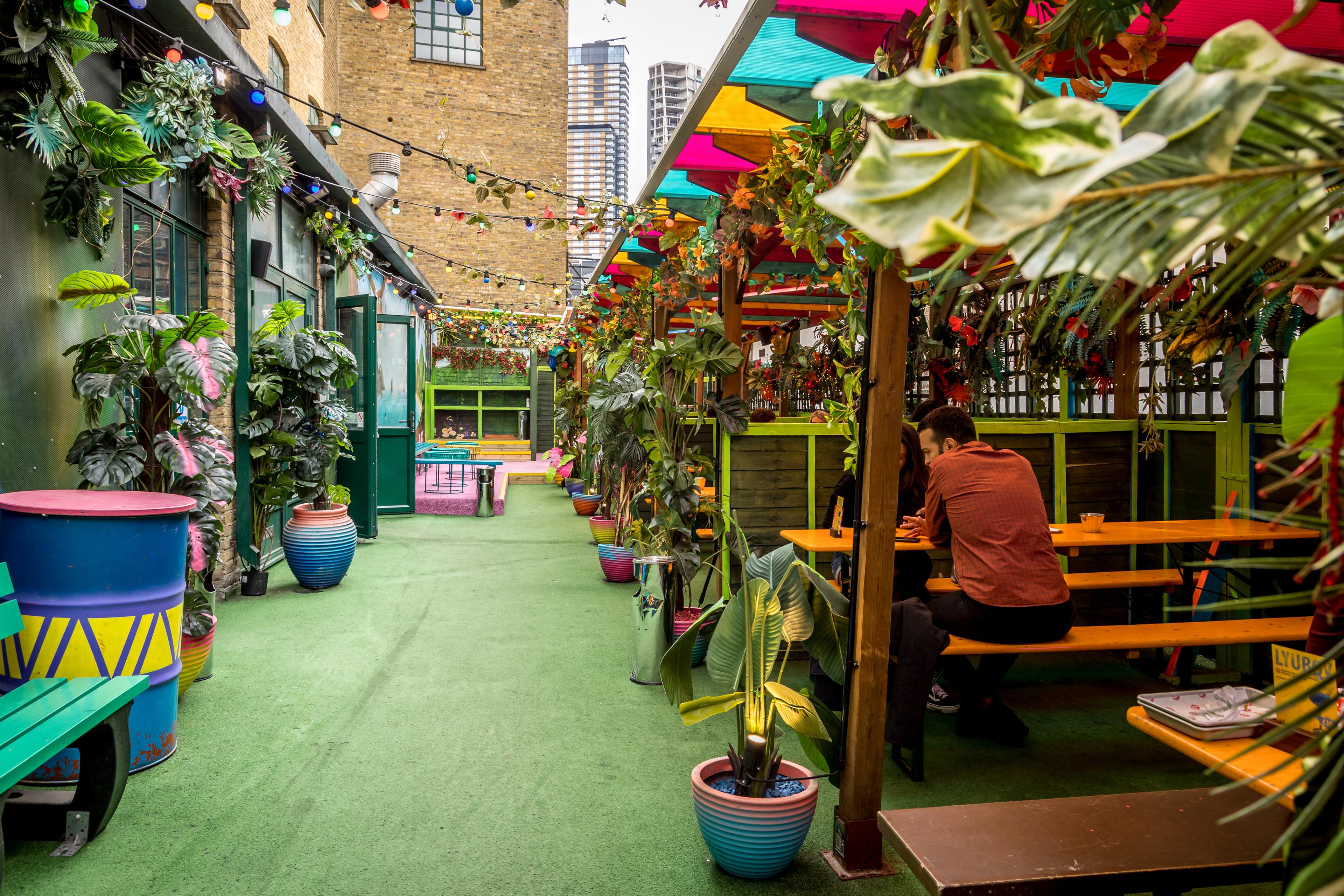 Garden area at Barrio Bar in Shoreditch