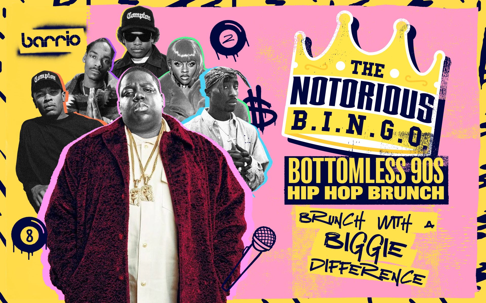 90s Hip Hop Bottomless Brunch - Notorious BINGO at Barrio Bars
